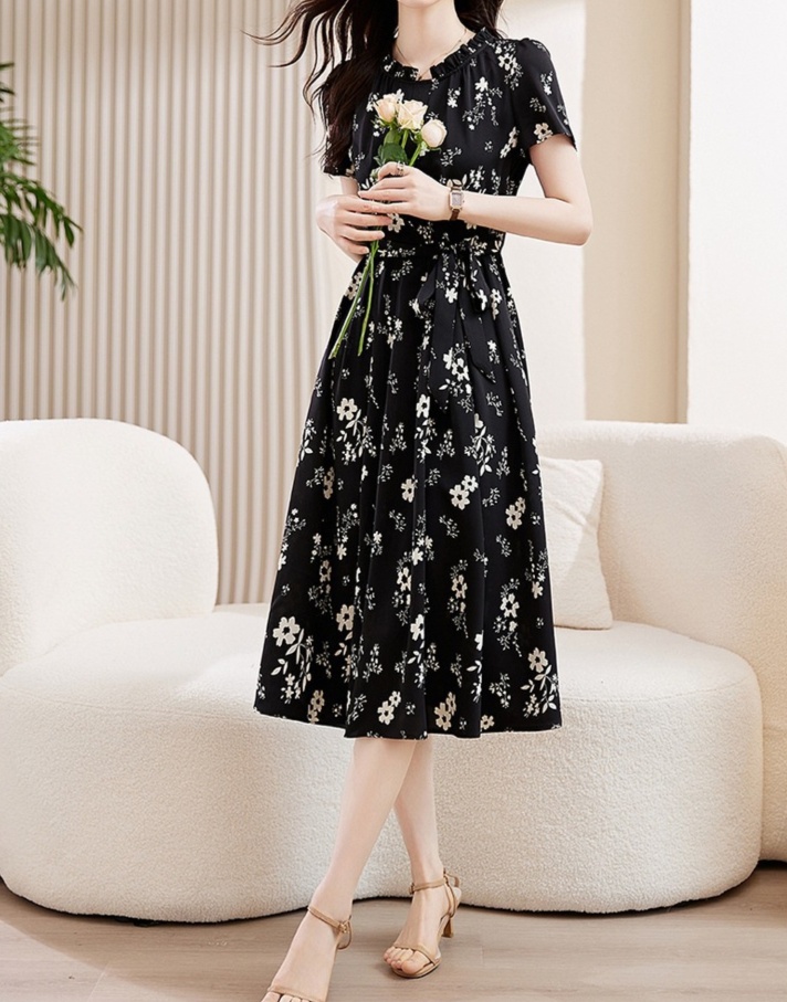 花柄ファッション 小花柄シャツワンピース
