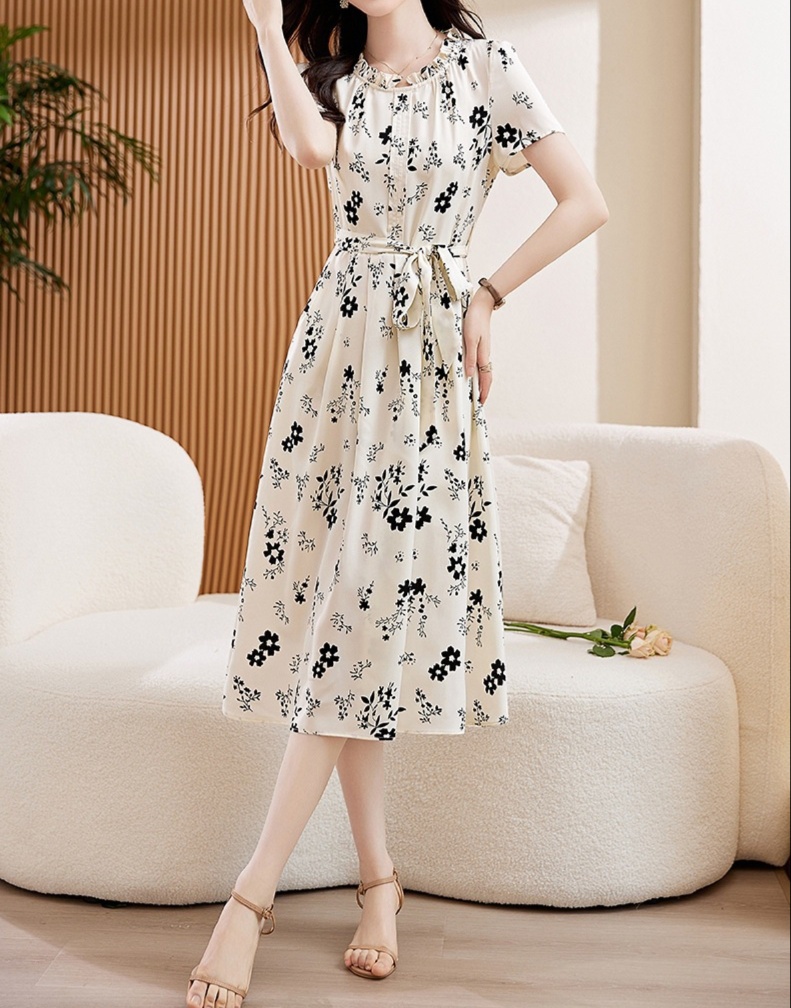 花柄ファッション 小花柄シャツワンピース