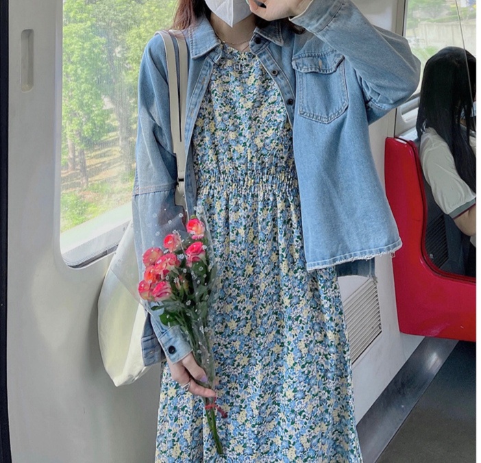 花柄ファッション 小花柄マキシワンピース