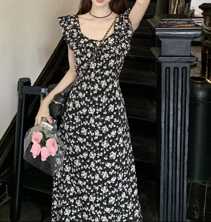 花柄ファッション 小花柄フリルキャミワンピース