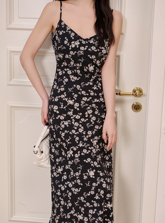 花柄ファッション 小花柄キャミソールマキシワンピース
