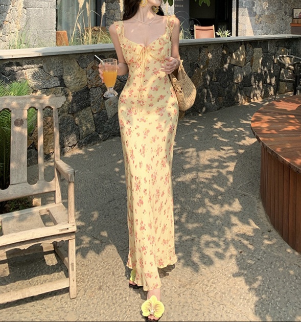 花柄ファッション 花柄マキシキャミワンピース