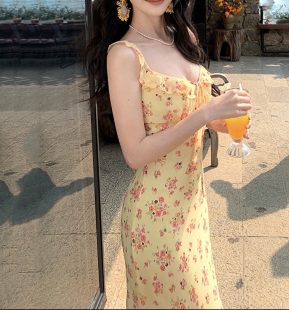 花柄ファッション 花柄マキシキャミワンピース
