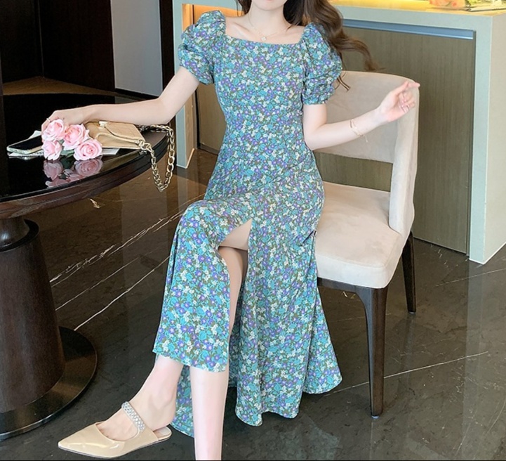 花柄ファッション 花柄マキシワンピース