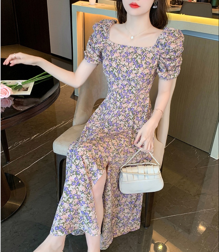 花柄ファッション 花柄マキシワンピース