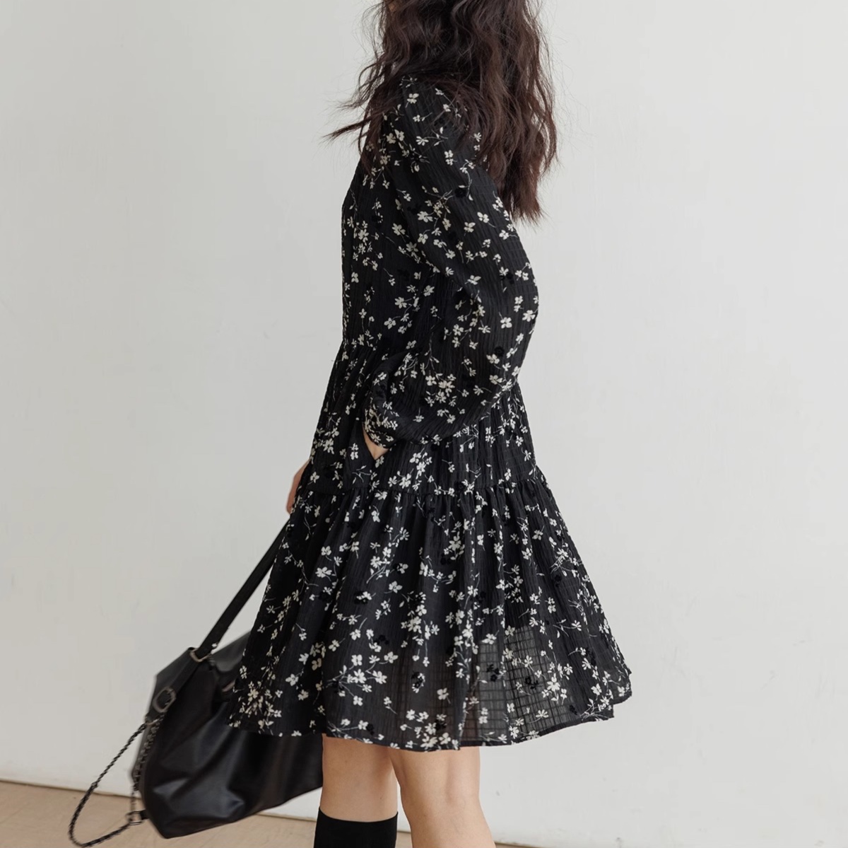 花柄ファッション 小花柄フレアミニワンピース