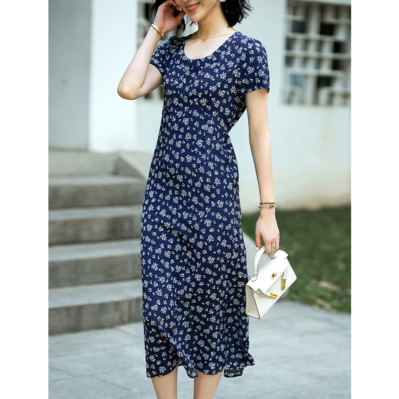 花柄ファッション 小花柄シフォンワンピース