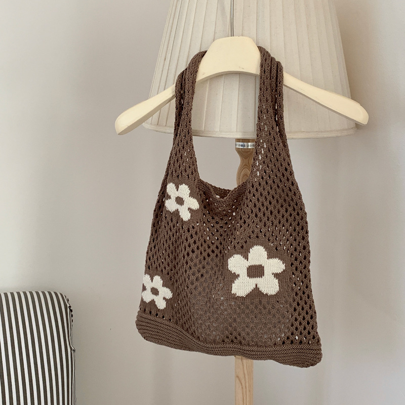 花柄ファッション メッシュ編み花柄トートバッグ
