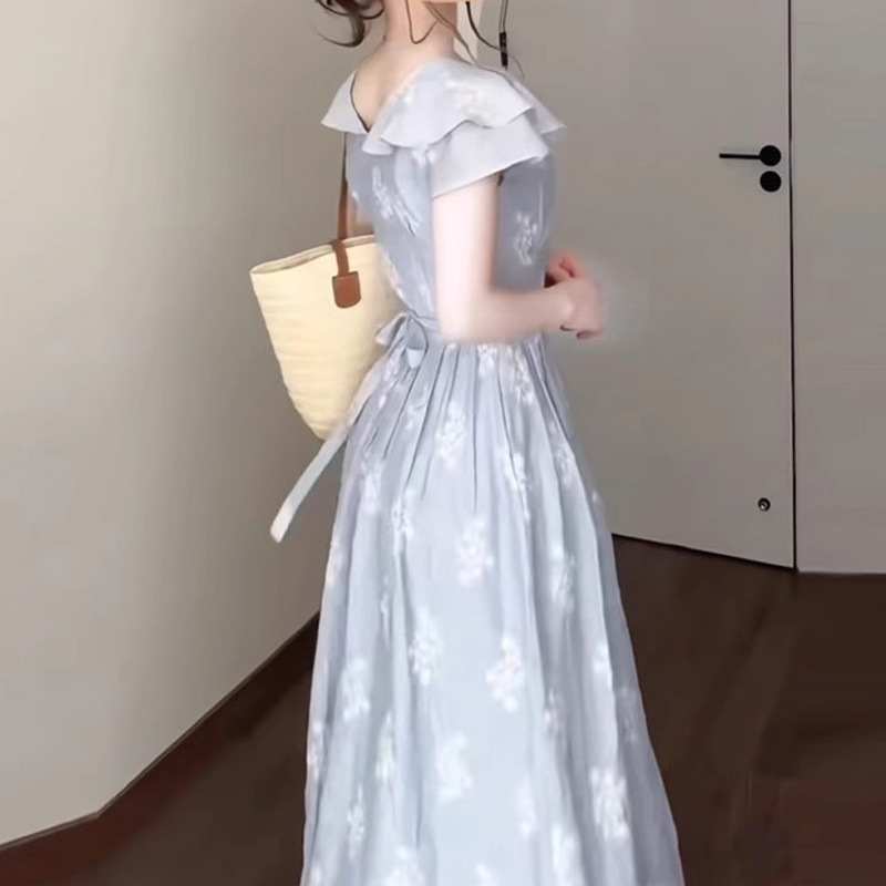 花柄ファッション 優美な花柄マキシワンピース