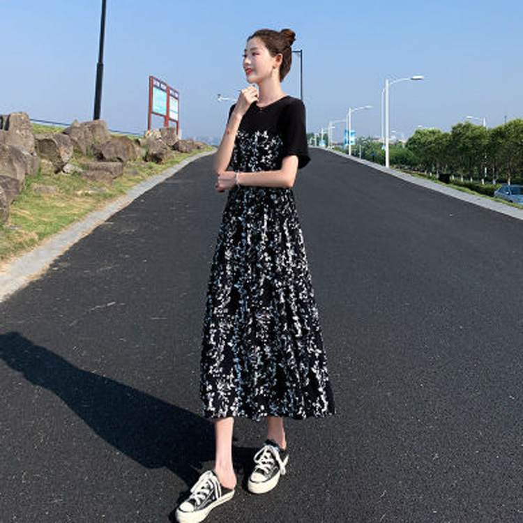 花柄ファッション 上品花柄ロングワンピース