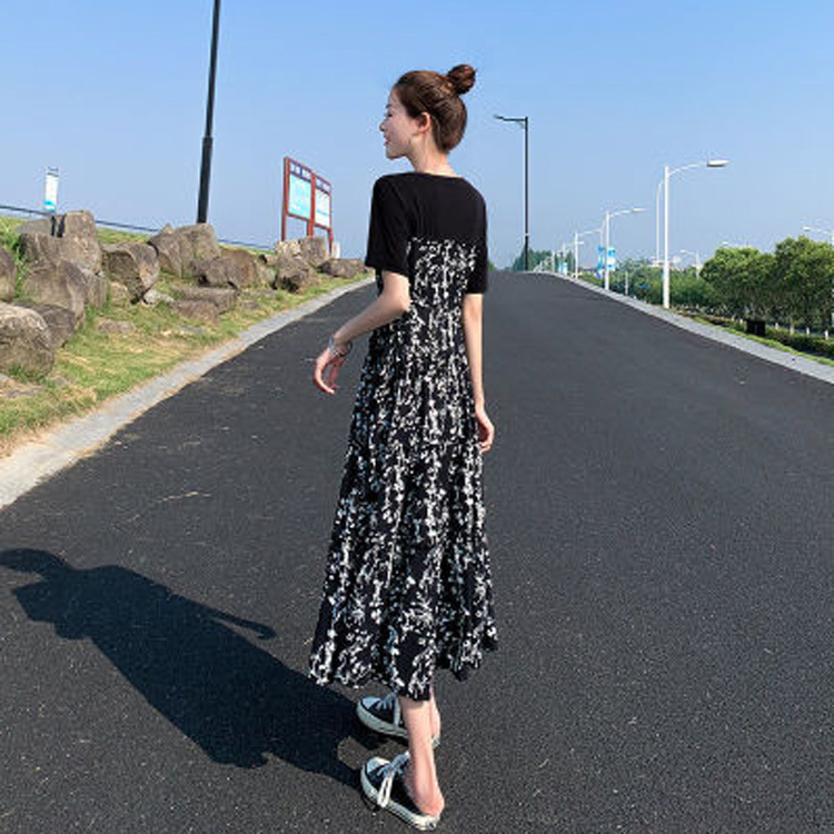 花柄ファッション 上品花柄ロングワンピース