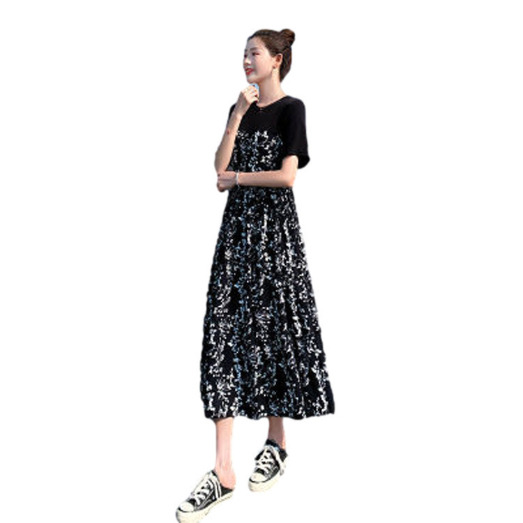 花柄ファッション 上品花柄ロングワンピース