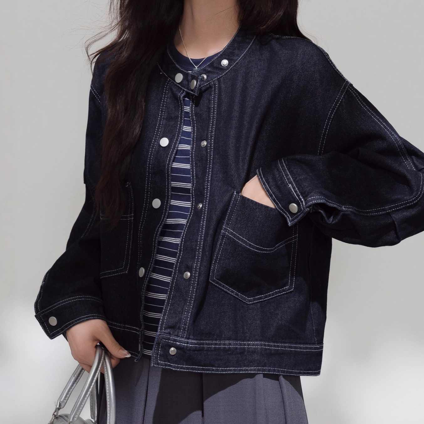デニムファッション こだわりステッチデニムジャケット