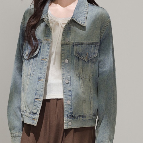 デニムファッション ゆったりシルエットデニム上着