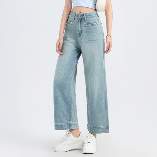デニムファッション ゆったりワイドシルエットデニムパンツ