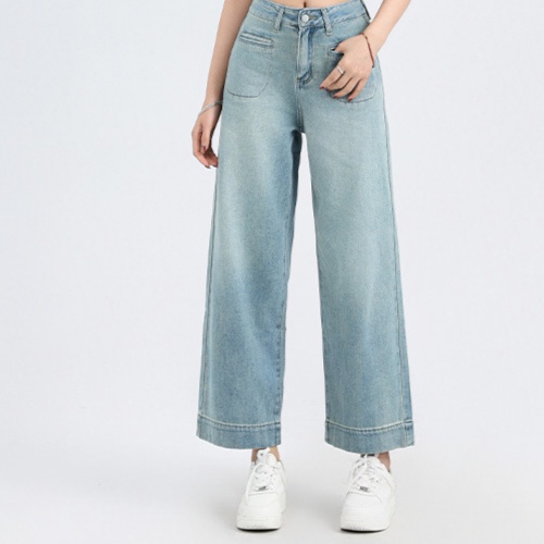 デニムファッション ゆったりワイドシルエットデニムパンツ