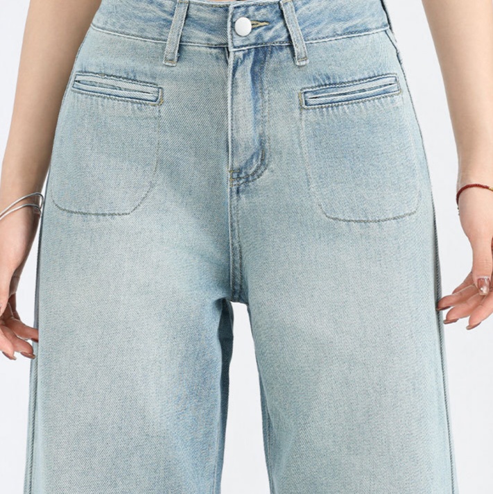 デニムファッション ゆったりワイドシルエットデニムパンツ
