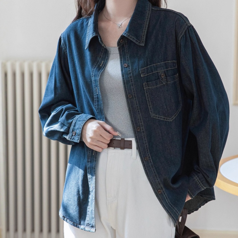 デニムファッション 洗練された大人の上質デニムシャツ