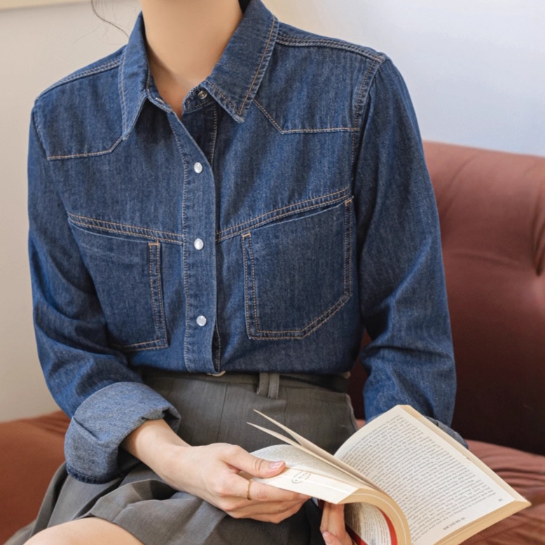 デニムファッション 上質感あふれる大人の定番デニムシャツ