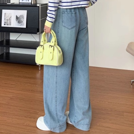 デニムファッション ゆったり快適ワイドデニムパンツ