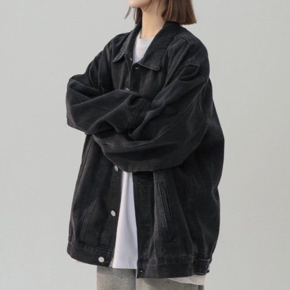 デニムファッション ゆったりシルエットデニム上着