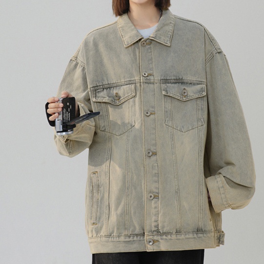 デニムファッション ゆったりシルエットデニム上着