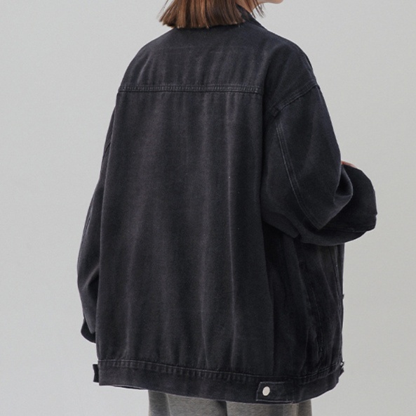デニムファッション ゆったりシルエットデニム上着