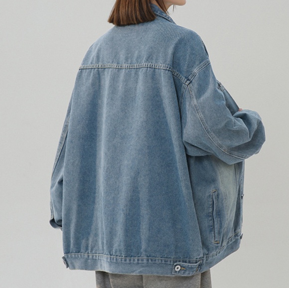 デニムファッション ゆったりシルエットデニム上着