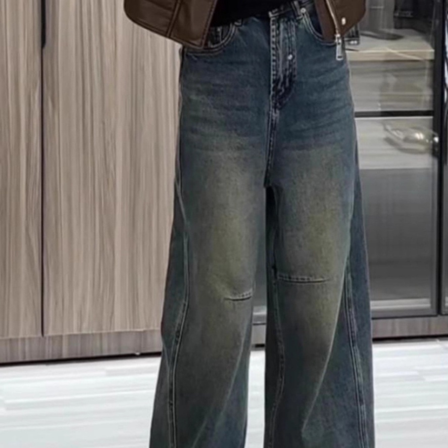 デニムファッション ゆったりワイドシルエットデニム