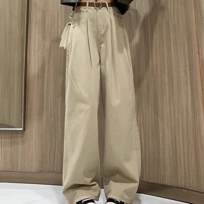デニムファッション ゆったりワイドデニムパンツ