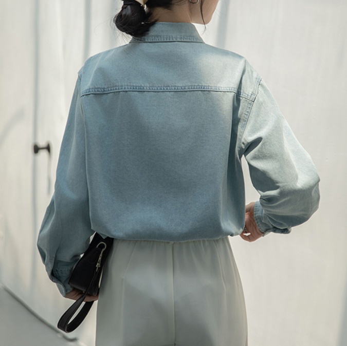 デニムファッション 涼やかデニムワークシャツ