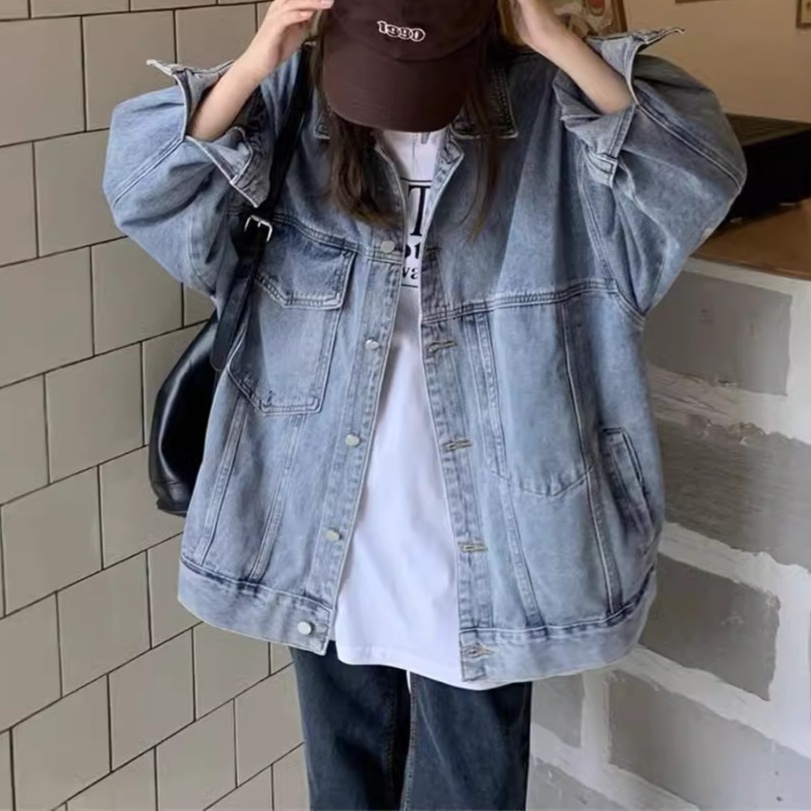 デニムファッション ゆったりシルエットデニムジャケット