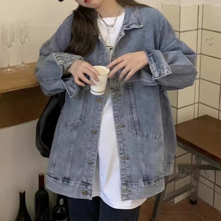 デニムファッション ゆったりシルエットデニムジャケット
