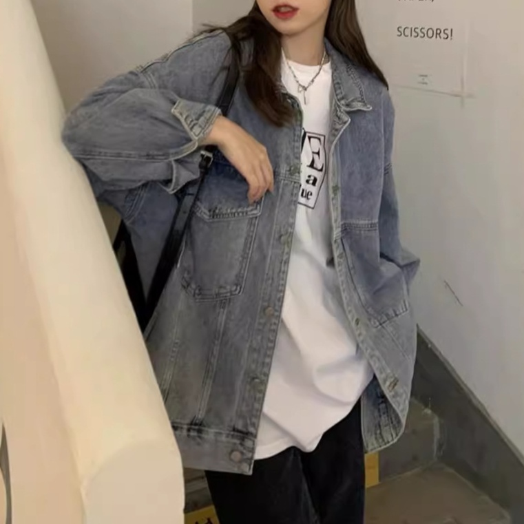 デニムファッション ゆったりシルエットデニムジャケット