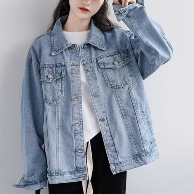 デニムファッション ゆったりオーバーサイズデニムジャケット