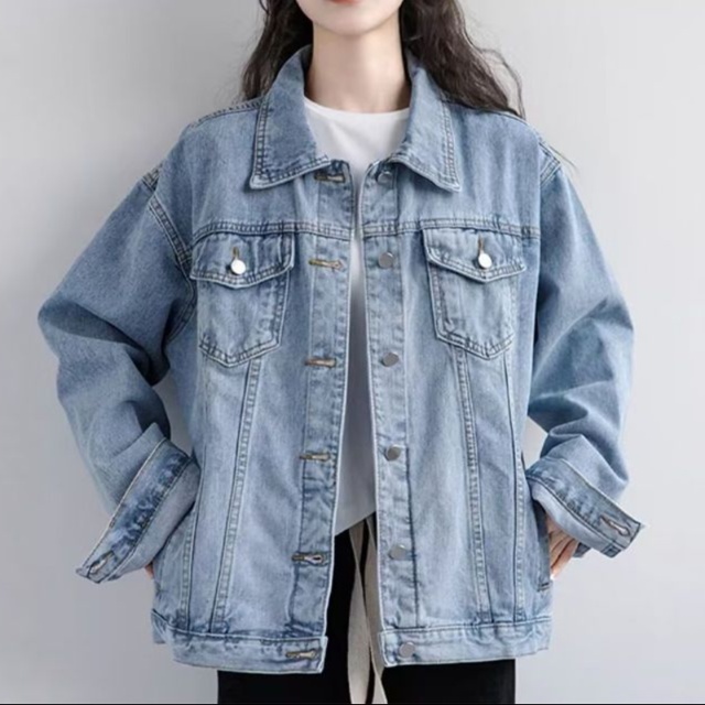 デニムファッション ゆったりオーバーサイズデニムジャケット