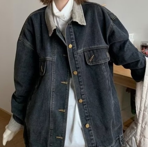 デニムファッション ゆったりオーバーサイズデニム上着
