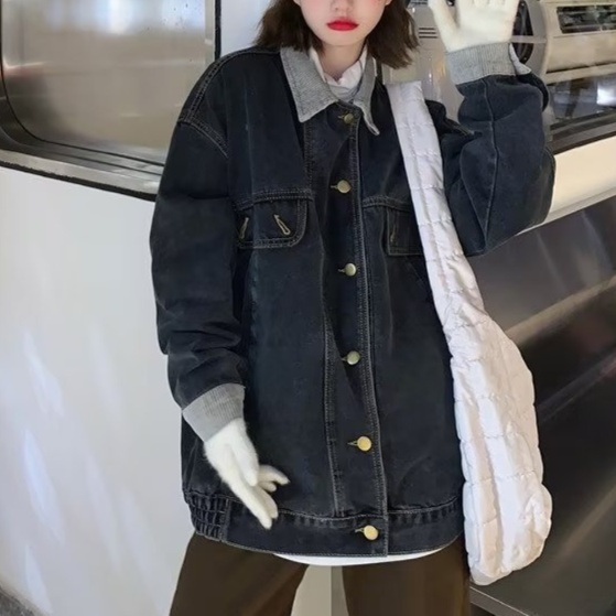 デニムファッション ゆったりオーバーサイズデニム上着