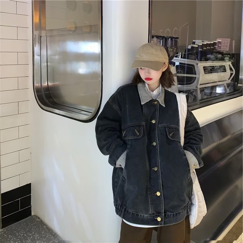 デニムファッション ゆったりオーバーサイズデニム上着