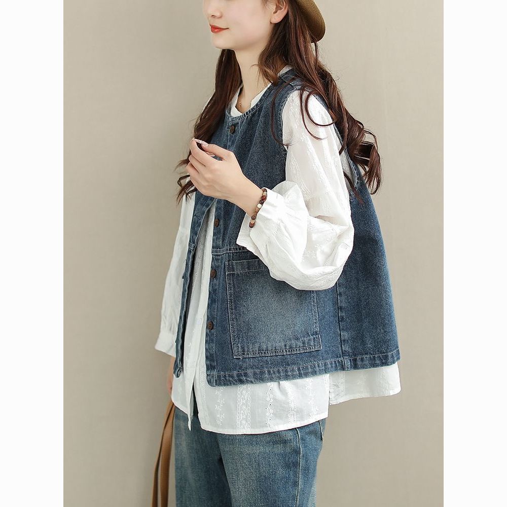 デニムファッション ゆったりシルエット デニムベスト