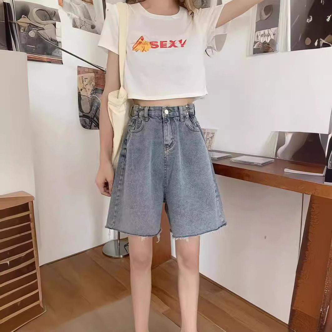 デニムファッション ゆったりシルエット デニムバミューダ