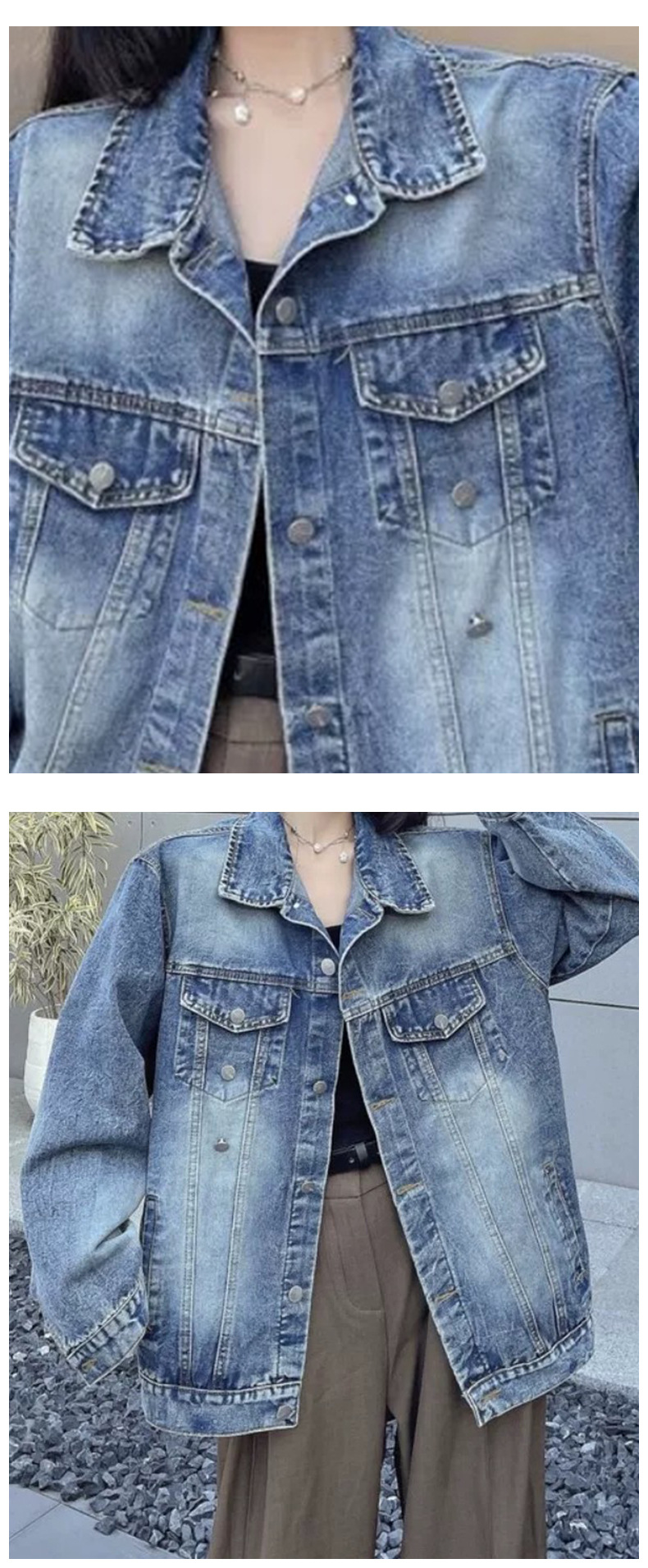 デニムファッション ゆったりオーバーサイズデニムジャケット