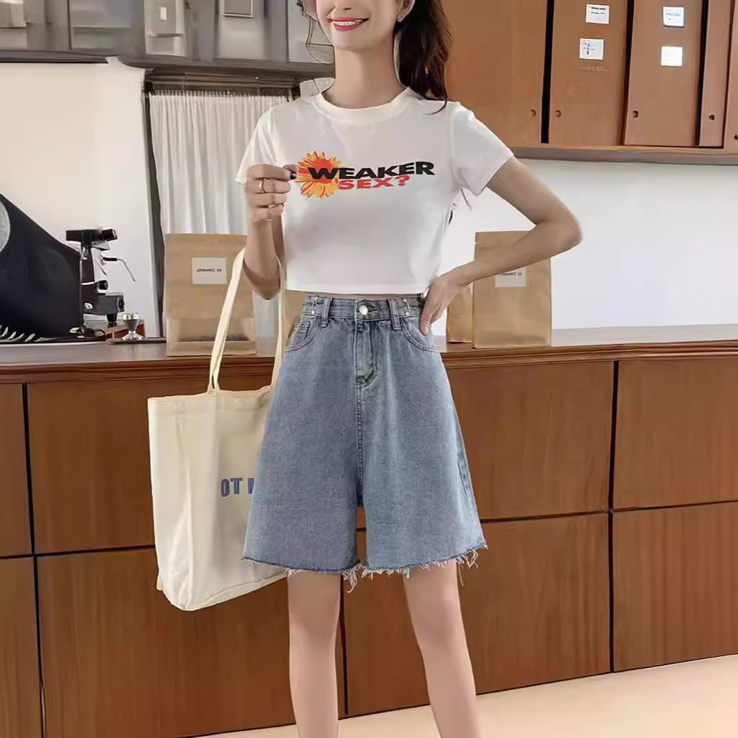 デニムファッション ゆったりシルエット デニムバミューダ