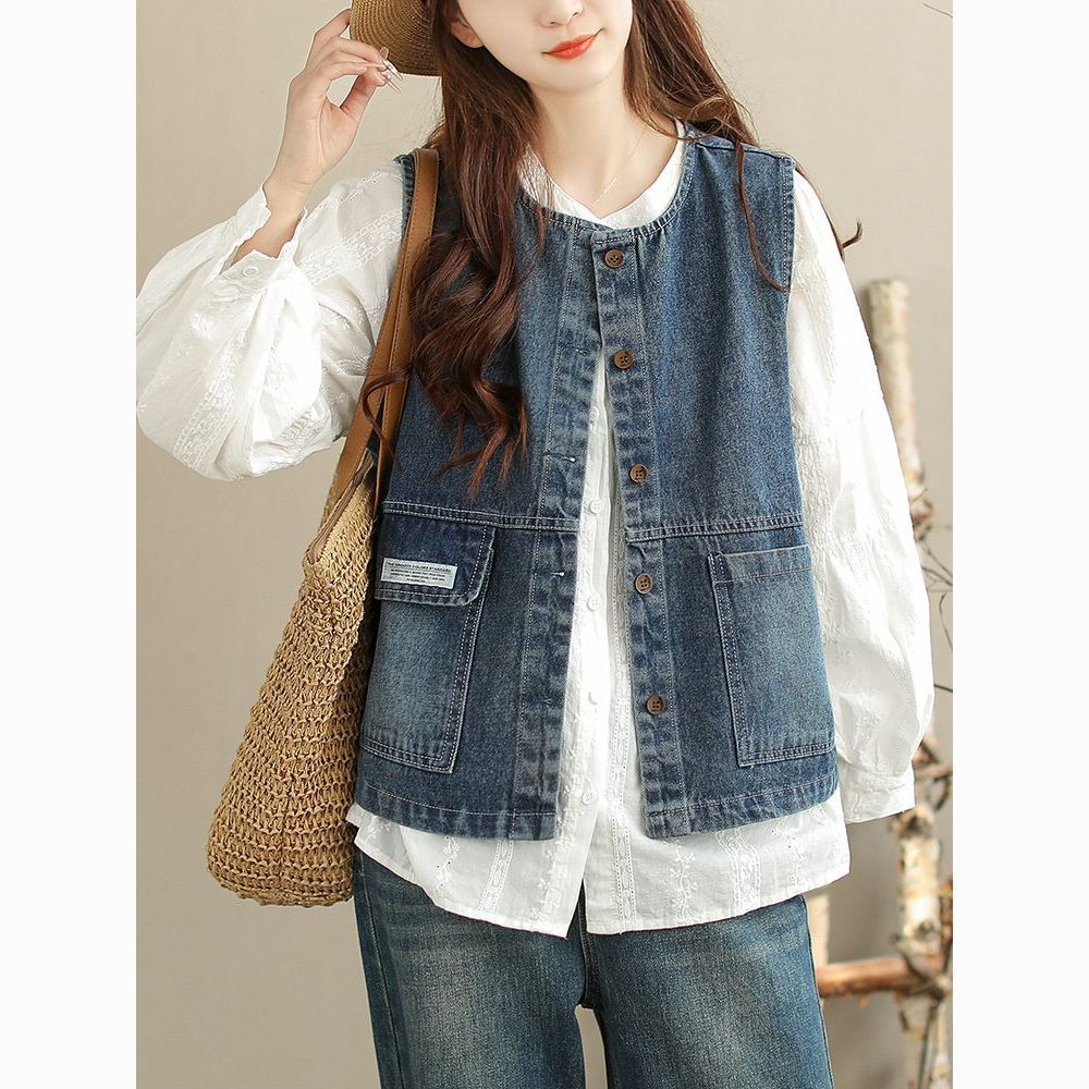 デニムファッション ゆったりシルエット デニムベスト