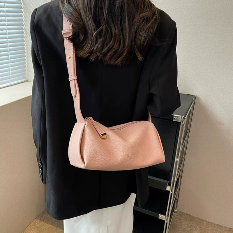 レザーファッション 筒型ミニショルダーバッグ