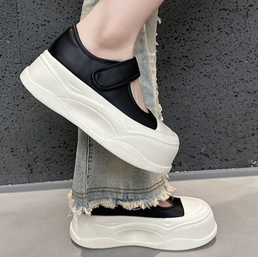 レザーファッション 厚底ストラップシューズ