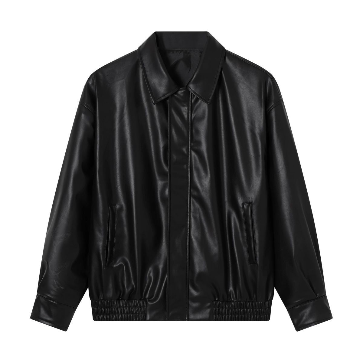 レザーファッション ゆったりシルエット本革ジャケット