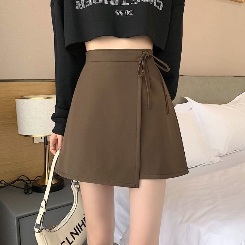 レザーファッション ラップデザイン ミニスカート