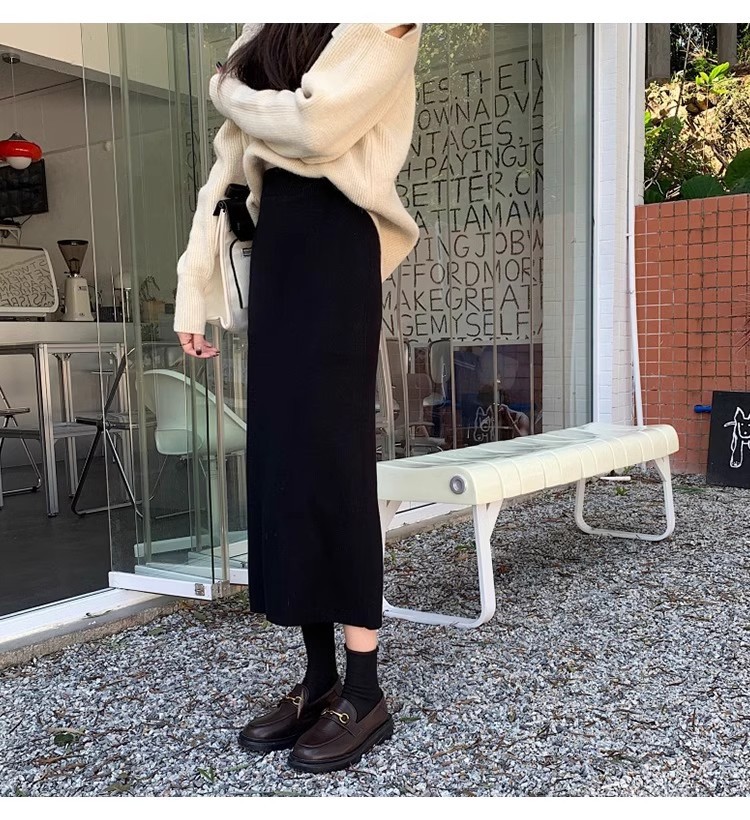 ロングスカート 洗練ミディ丈タイトスカート