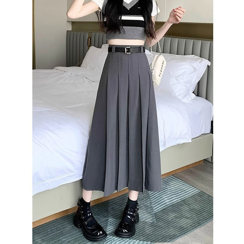 ハイウエストプリーツロングスカート